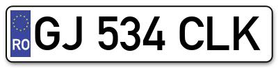 Placuta inmatriculare numar auto  GJ-534-CLK, GJ 534 CLK, GJ534CLK