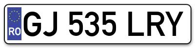 Placuta inmatriculare numar auto  GJ-535-LRY, GJ 535 LRY, GJ535LRY
