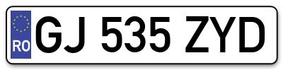 Placuta inmatriculare numar auto  GJ-535-ZYD, GJ 535 ZYD, GJ535ZYD