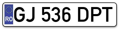 Placuta inmatriculare numar auto  GJ-536-DPT, GJ 536 DPT, GJ536DPT