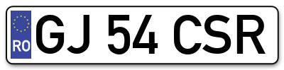 Placuta inmatriculare numar auto  GJ-54-CSR, GJ 54 CSR, GJ54CSR