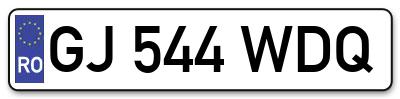 Placuta inmatriculare numar auto  GJ-544-WDQ, GJ 544 WDQ, GJ544WDQ