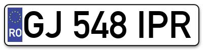 Placuta inmatriculare numar auto  GJ-548-IPR, GJ 548 IPR, GJ548IPR