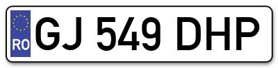 Placuta inmatriculare numar auto  GJ-549-DHP, GJ 549 DHP, GJ549DHP