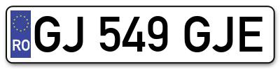 Placuta inmatriculare numar auto  GJ-549-GJE, GJ 549 GJE, GJ549GJE