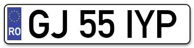 Placuta inmatriculare numar auto  GJ-55-IYP, GJ 55 IYP, GJ55IYP