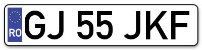 Placuta inmatriculare numar auto  GJ-55-JKF, GJ 55 JKF, GJ55JKF