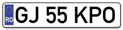 Placuta inmatriculare numar auto  GJ-55-KPO, GJ 55 KPO, GJ55KPO
