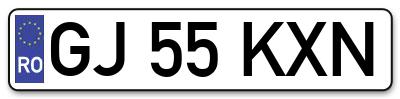 Placuta inmatriculare numar auto  GJ-55-KXN, GJ 55 KXN, GJ55KXN