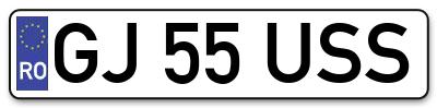 Placuta inmatriculare numar auto  GJ-55-USS, GJ 55 USS, GJ55USS