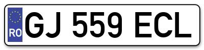 Placuta inmatriculare numar auto  GJ-559-ECL, GJ 559 ECL, GJ559ECL