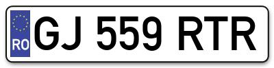 Placuta inmatriculare numar auto  GJ-559-RTR, GJ 559 RTR, GJ559RTR