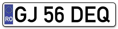 Placuta inmatriculare numar auto  GJ-56-DEQ, GJ 56 DEQ, GJ56DEQ