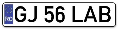 Placuta inmatriculare numar auto  GJ-56-LAB, GJ 56 LAB, GJ56LAB