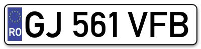 Placuta inmatriculare numar auto  GJ-561-VFB, GJ 561 VFB, GJ561VFB