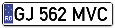 Placuta inmatriculare numar auto  GJ-562-MVC, GJ 562 MVC, GJ562MVC
