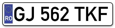 Placuta inmatriculare numar auto  GJ-562-TKF, GJ 562 TKF, GJ562TKF