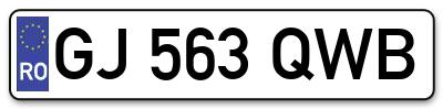 Placuta inmatriculare numar auto  GJ-563-QWB, GJ 563 QWB, GJ563QWB