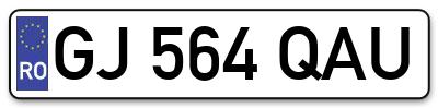 Placuta inmatriculare numar auto  GJ-564-QAU, GJ 564 QAU, GJ564QAU