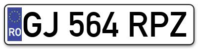 Placuta inmatriculare numar auto  GJ-564-RPZ, GJ 564 RPZ, GJ564RPZ