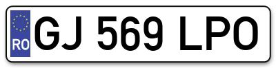 Placuta inmatriculare numar auto  GJ-569-LPO, GJ 569 LPO, GJ569LPO