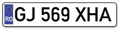 Placuta inmatriculare numar auto  GJ-569-XHA, GJ 569 XHA, GJ569XHA
