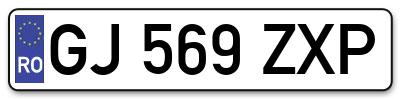 Placuta inmatriculare numar auto  GJ-569-ZXP, GJ 569 ZXP, GJ569ZXP