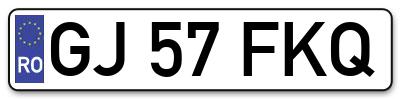 Placuta inmatriculare numar auto  GJ-57-FKQ, GJ 57 FKQ, GJ57FKQ