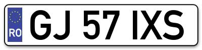 Placuta inmatriculare numar auto  GJ-57-IXS, GJ 57 IXS, GJ57IXS
