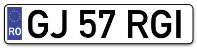 Placuta inmatriculare numar auto  GJ-57-RGI, GJ 57 RGI, GJ57RGI