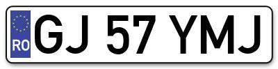 Placuta inmatriculare numar auto  GJ-57-YMJ, GJ 57 YMJ, GJ57YMJ