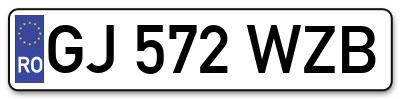 Placuta inmatriculare numar auto  GJ-572-WZB, GJ 572 WZB, GJ572WZB