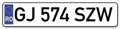 Placuta inmatriculare numar auto  GJ-574-SZW, GJ 574 SZW, GJ574SZW