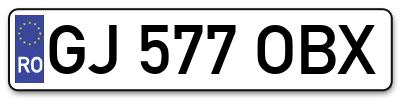 Placuta inmatriculare numar auto  GJ-577-OBX, GJ 577 OBX, GJ577OBX