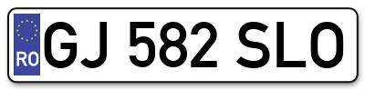 Placuta inmatriculare numar auto  GJ-582-SLO, GJ 582 SLO, GJ582SLO