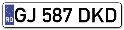 Placuta inmatriculare numar auto  GJ-587-DKD, GJ 587 DKD, GJ587DKD
