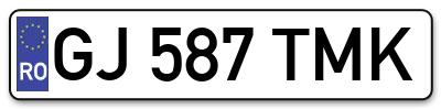 Placuta inmatriculare numar auto  GJ-587-TMK, GJ 587 TMK, GJ587TMK
