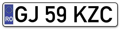 Placuta inmatriculare numar auto  GJ-59-KZC, GJ 59 KZC, GJ59KZC