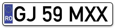 Placuta inmatriculare numar auto  GJ-59-MXX, GJ 59 MXX, GJ59MXX