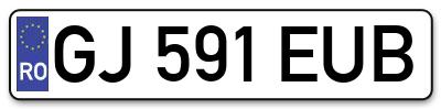 Placuta inmatriculare numar auto  GJ-591-EUB, GJ 591 EUB, GJ591EUB