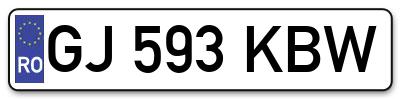 Placuta inmatriculare numar auto  GJ-593-KBW, GJ 593 KBW, GJ593KBW