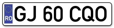 Placuta inmatriculare numar auto  GJ-60-CQO, GJ 60 CQO, GJ60CQO