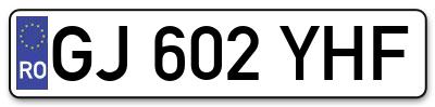 Placuta inmatriculare numar auto  GJ-602-YHF, GJ 602 YHF, GJ602YHF