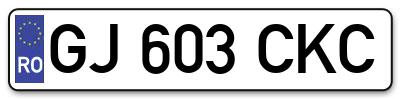 Placuta inmatriculare numar auto  GJ-603-CKC, GJ 603 CKC, GJ603CKC