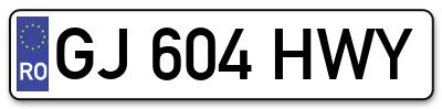 Placuta inmatriculare numar auto  GJ-604-HWY, GJ 604 HWY, GJ604HWY