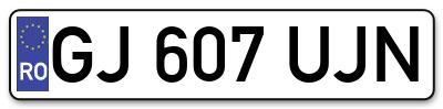Placuta inmatriculare numar auto  GJ-607-UJN, GJ 607 UJN, GJ607UJN
