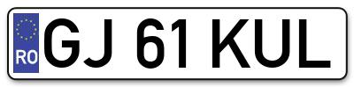 Placuta inmatriculare numar auto  GJ-61-KUL, GJ 61 KUL, GJ61KUL