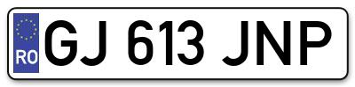 Placuta inmatriculare numar auto  GJ-613-JNP, GJ 613 JNP, GJ613JNP