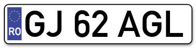 Placuta inmatriculare numar auto  GJ-62-AGL, GJ 62 AGL, GJ62AGL