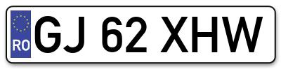 Placuta inmatriculare numar auto  GJ-62-XHW, GJ 62 XHW, GJ62XHW